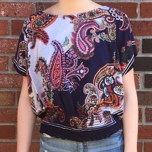 Navy Floral Blouse
